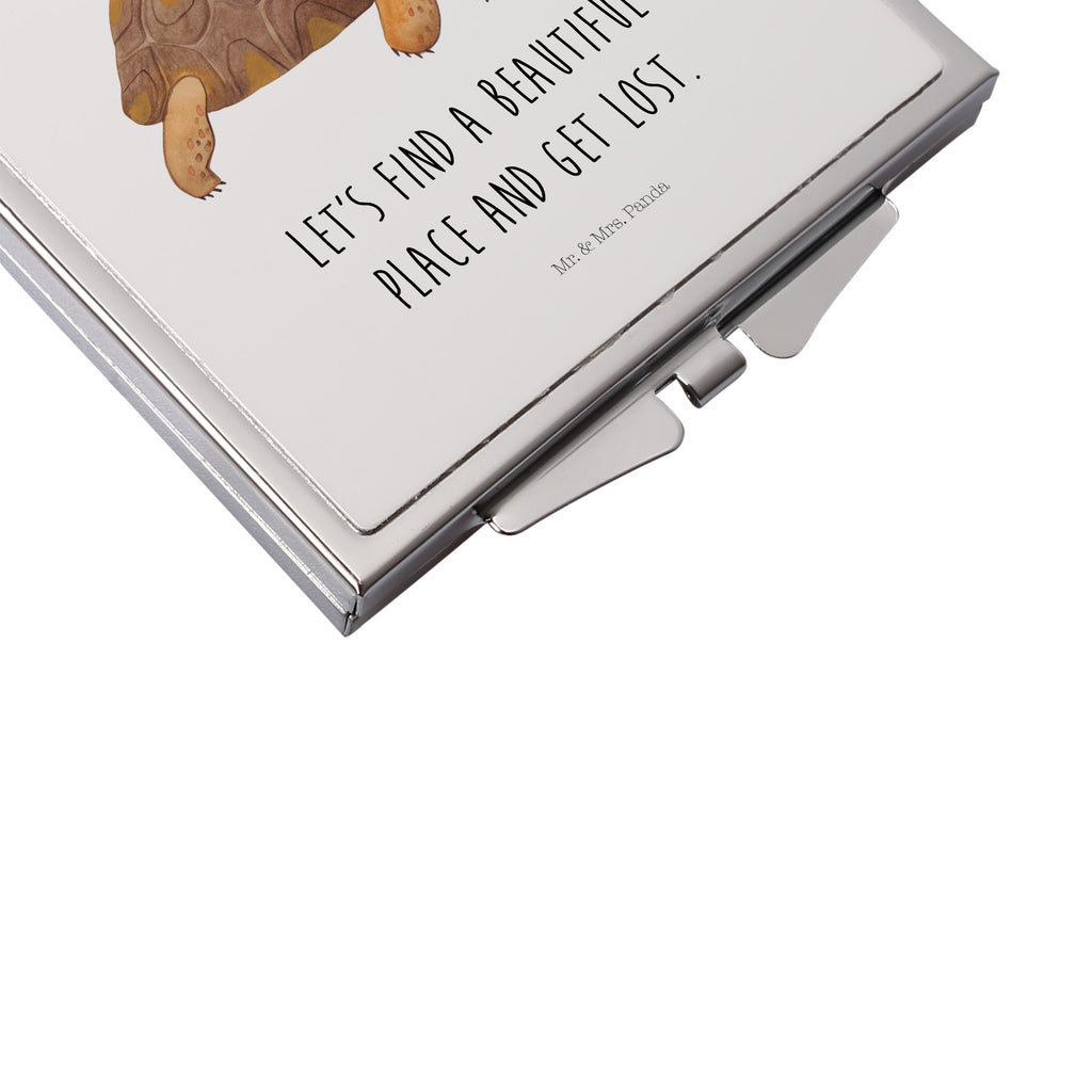 Handtaschenspiegel quadratisch Schildkröte marschiert Spiegel, Handtasche, Quadrat, silber, schminken, Schminkspiegel, Meerestiere, Meer, Urlaub, Schildkröte, Schildkröten, get lost, Abenteuer, Reiselust, Inspiration, Neustart, Motivation, Lieblingsmensch