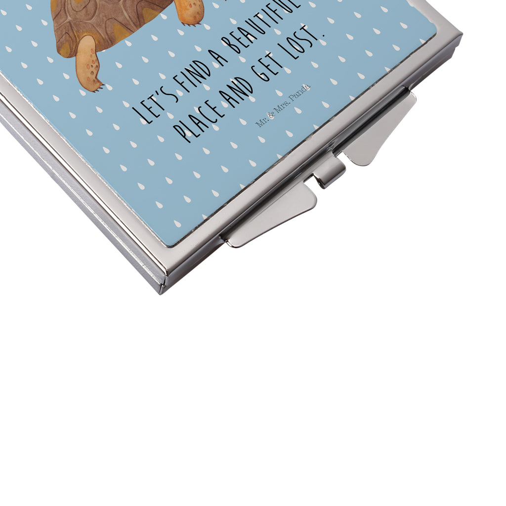 Handtaschenspiegel quadratisch Schildkröte marschiert Spiegel, Handtasche, Quadrat, silber, schminken, Schminkspiegel, Meerestiere, Meer, Urlaub, Schildkröte, Schildkröten, get lost, Abenteuer, Reiselust, Inspiration, Neustart, Motivation, Lieblingsmensch