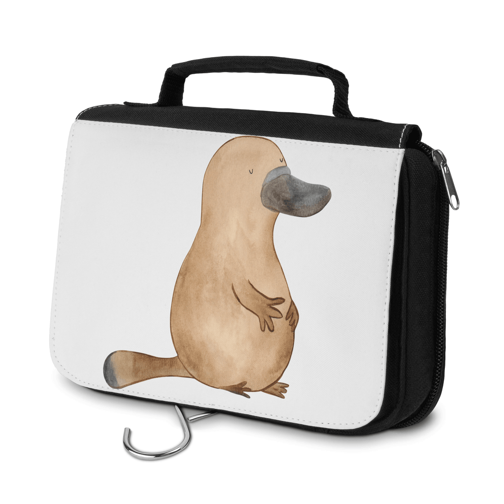 Kulturbeutel Schnabeltier mutig Kulturbeutel, Zum Aufhängen, Waschtasche, Kosmetiktasche, Damen, Herren, Aufbewahrungstasche, Schminktasche, Kosmetikbeutel, Organizer, Kulturtasche, Schminkutensil, Meerestiere, Meer, Urlaub, Schnabeltier, Mut, mutig, Lebensweisheit, Schnabeltiere, Motivation, Training, Büro, Arbeit, Neuanfang, Neustart, Weltreise, Raodtrip