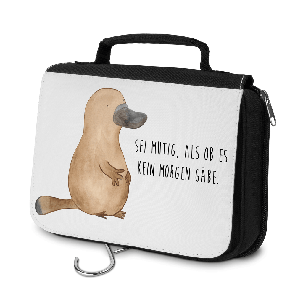 Kulturbeutel Schnabeltier mutig Kulturbeutel, Zum Aufhängen, Waschtasche, Kosmetiktasche, Damen, Herren, Aufbewahrungstasche, Schminktasche, Kosmetikbeutel, Organizer, Kulturtasche, Schminkutensil, Meerestiere, Meer, Urlaub, Schnabeltier, Mut, mutig, Lebensweisheit, Schnabeltiere, Motivation, Training, Büro, Arbeit, Neuanfang, Neustart, Weltreise, Raodtrip