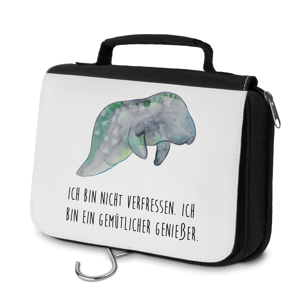 Kulturbeutel Seekuh chillt Kulturbeutel, Zum Aufhängen, Waschtasche, Kosmetiktasche, Damen, Herren, Aufbewahrungstasche, Schminktasche, Kosmetikbeutel, Organizer, Kulturtasche, Schminkutensil, Meerestiere, Meer, Urlaub, Seekuh, Seekühe, Diät, Abnehmen, Zucker, Diätwahn, Essen, Süßigkeiten