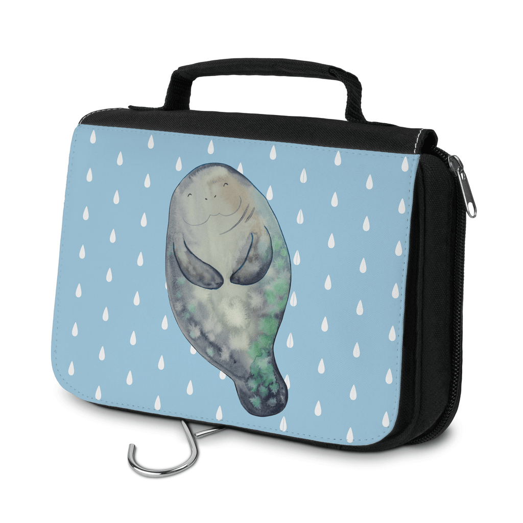 Kulturbeutel Seekuh happy Kulturbeutel, Zum Aufhängen, Waschtasche, Kosmetiktasche, Damen, Herren, Aufbewahrungstasche, Schminktasche, Kosmetikbeutel, Organizer, Kulturtasche, Schminkutensil, Meerestiere, Meer, Urlaub, Seekuh, Seekühe, Selbstliebe, Respekt, Neuanfang, Neustart, Achtsamkeit, Zufrieden, Liebeskummer, Freundin