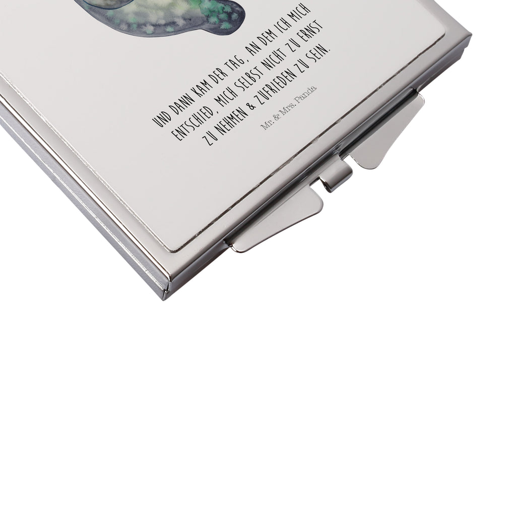 Handtaschenspiegel quadratisch Seekuh happy Spiegel, Handtasche, Quadrat, silber, schminken, Schminkspiegel, Meerestiere, Meer, Urlaub, Seekuh, Seekühe, Selbstliebe, Respekt, Neuanfang, Neustart, Achtsamkeit, Zufrieden, Liebeskummer, Freundin