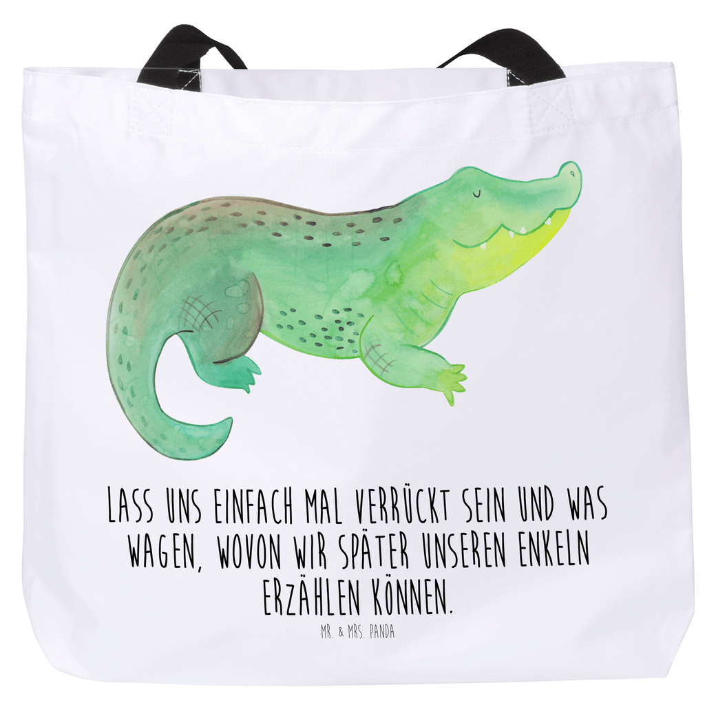 Shopper Krokodil Beutel, Einkaufstasche, Tasche, Strandtasche, Einkaufsbeutel, Shopper, Schultasche, Freizeittasche, Tragebeutel, Schulbeutel, Alltagstasche, Meerestiere, Meer, Urlaub, Krokodil, Krokodile, verrückt sein, spontan sein, Abenteuerlust, Reiselust, Freundin, beste Freundin, Lieblingsmensch