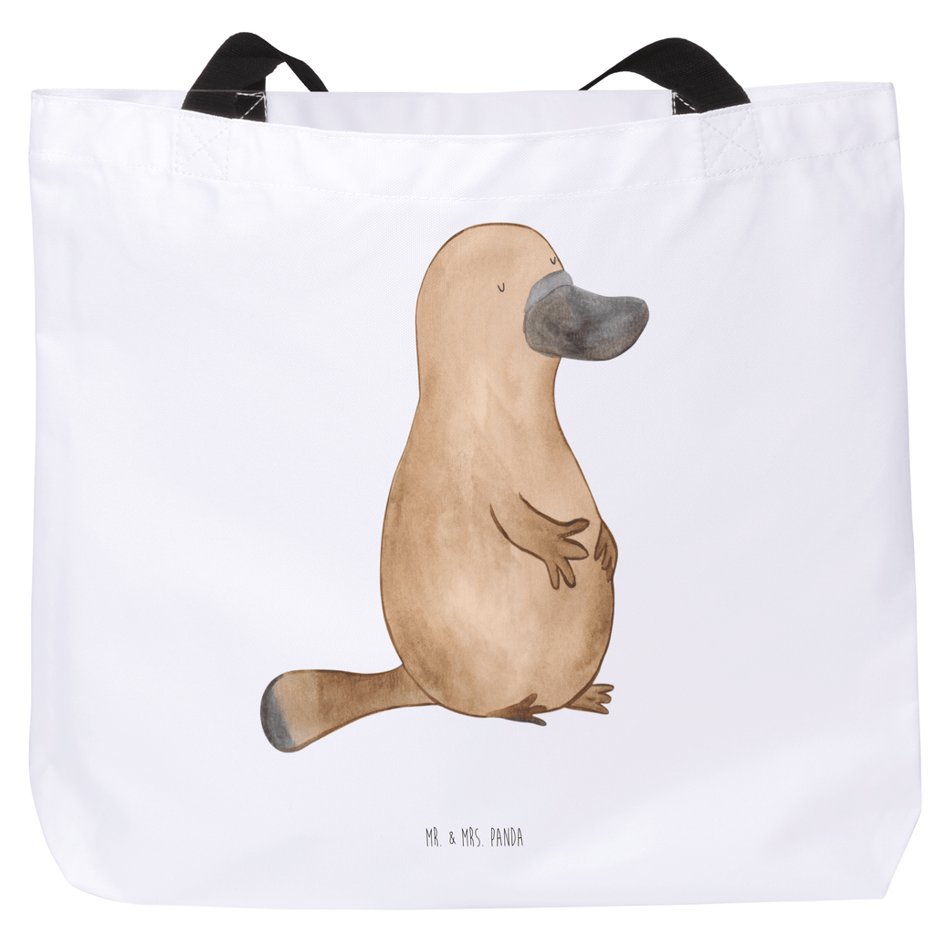 Shopper Schnabeltier mutig Beutel, Einkaufstasche, Tasche, Strandtasche, Einkaufsbeutel, Shopper, Schultasche, Freizeittasche, Tragebeutel, Schulbeutel, Alltagstasche, Meerestiere, Meer, Urlaub, Schnabeltier, Mut, mutig, Lebensweisheit, Schnabeltiere, Motivation, Training, Büro, Arbeit, Neuanfang, Neustart, Weltreise, Raodtrip
