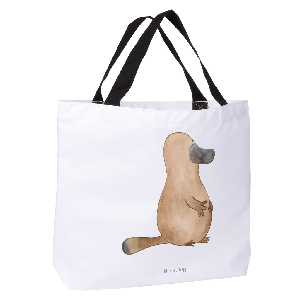 Shopper Schnabeltier mutig Beutel, Einkaufstasche, Tasche, Strandtasche, Einkaufsbeutel, Shopper, Schultasche, Freizeittasche, Tragebeutel, Schulbeutel, Alltagstasche, Meerestiere, Meer, Urlaub, Schnabeltier, Mut, mutig, Lebensweisheit, Schnabeltiere, Motivation, Training, Büro, Arbeit, Neuanfang, Neustart, Weltreise, Raodtrip