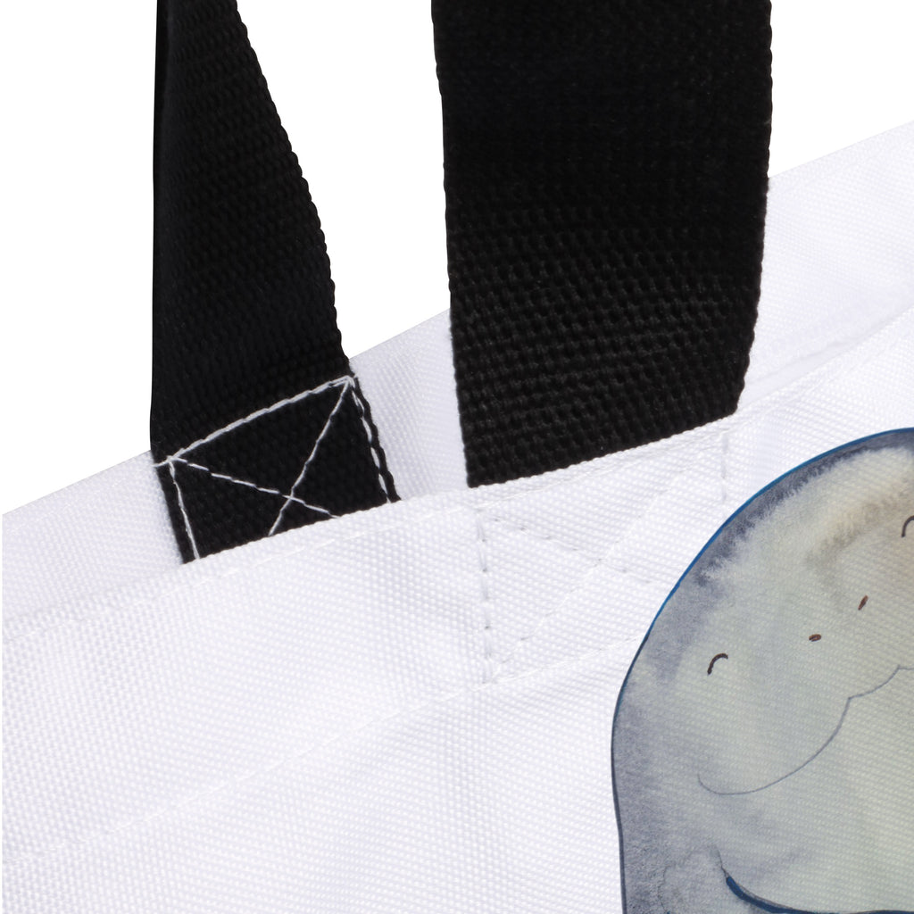 Shopper Seekuh happy Beutel, Einkaufstasche, Tasche, Strandtasche, Einkaufsbeutel, Shopper, Schultasche, Freizeittasche, Tragebeutel, Schulbeutel, Alltagstasche, Meerestiere, Meer, Urlaub, Seekuh, Seekühe, Selbstliebe, Respekt, Neuanfang, Neustart, Achtsamkeit, Zufrieden, Liebeskummer, Freundin