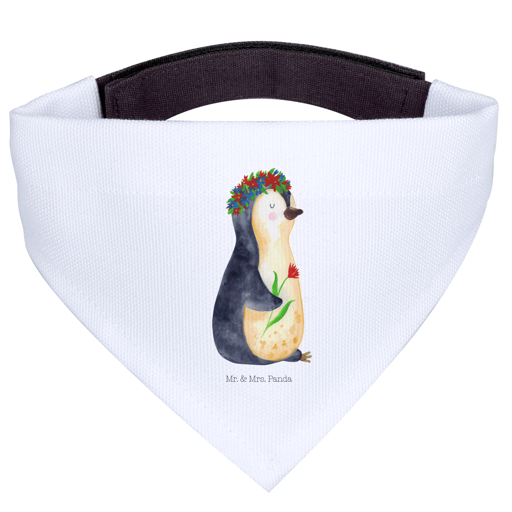 Hundehalstuch L Pinguin Blumenkranz Hundehalstuch, Halstuch, Hunde, Tuch, groß, große Hunde, Pinguin, Pinguine, Blumenkranz, Universum, Leben, Wünsche, Ziele, Lebensziele, Motivation, Lebenslust, Liebeskummer, Geschenkidee