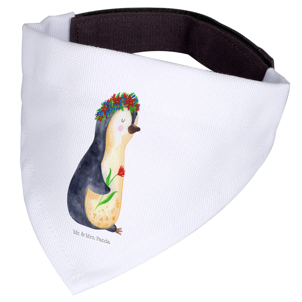 Hundehalstuch L Pinguin Blumenkranz Hundehalstuch, Halstuch, Hunde, Tuch, groß, große Hunde, Pinguin, Pinguine, Blumenkranz, Universum, Leben, Wünsche, Ziele, Lebensziele, Motivation, Lebenslust, Liebeskummer, Geschenkidee