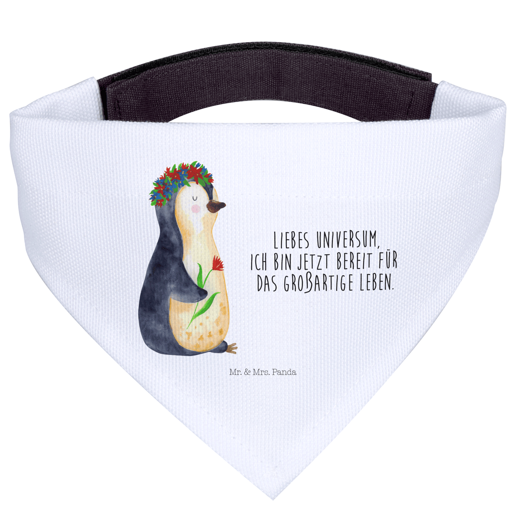 Hundehalstuch L Pinguin Blumenkranz Hundehalstuch, Halstuch, Hunde, Tuch, groß, große Hunde, Pinguin, Pinguine, Blumenkranz, Universum, Leben, Wünsche, Ziele, Lebensziele, Motivation, Lebenslust, Liebeskummer, Geschenkidee