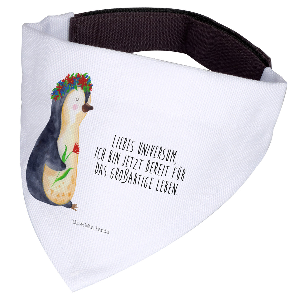 Hundehalstuch L Pinguin Blumenkranz Hundehalstuch, Halstuch, Hunde, Tuch, groß, große Hunde, Pinguin, Pinguine, Blumenkranz, Universum, Leben, Wünsche, Ziele, Lebensziele, Motivation, Lebenslust, Liebeskummer, Geschenkidee