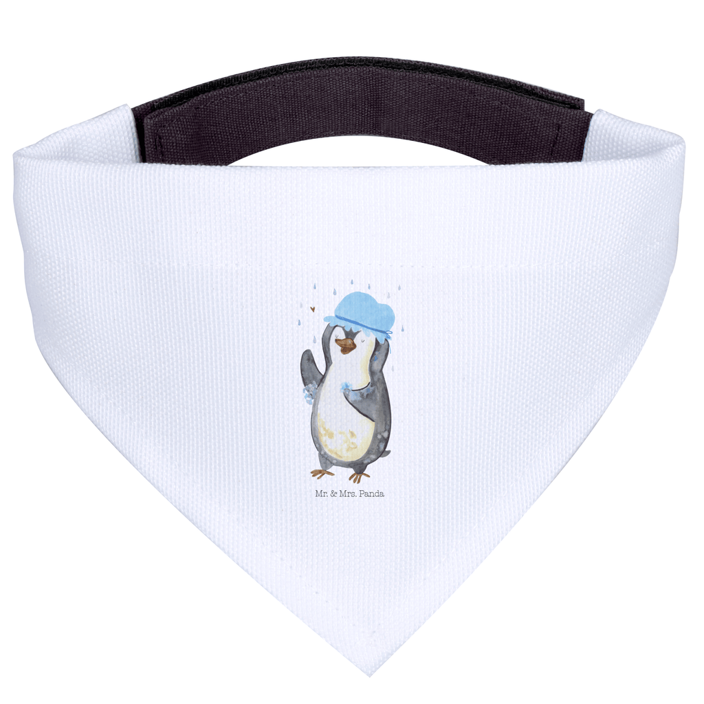 Hundehalstuch S Pinguin duscht Hundehalstuch, Halstuch, Hunde, Tuch, klein, kleine Hunde, Pinguin, Pinguine, Dusche, duschen, Lebensmotto, Motivation, Neustart, Neuanfang, glücklich sein