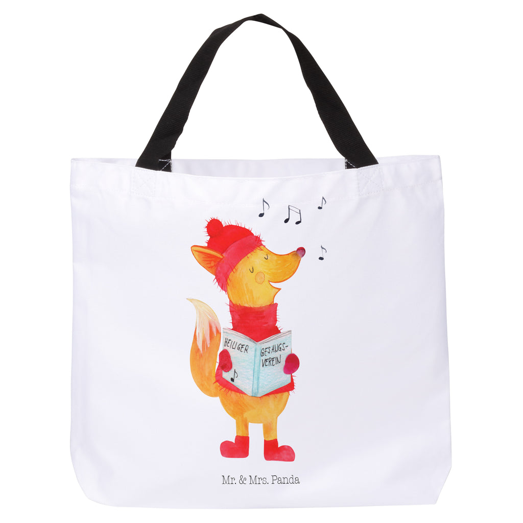 Shopper Fuchs Sänger Beutel, Einkaufstasche, Tasche, Strandtasche, Einkaufsbeutel, Shopper, Schultasche, Freizeittasche, Tragebeutel, Schulbeutel, Alltagstasche, Winter, Weihnachten, Weihnachtsdeko, Nikolaus, Advent, Heiligabend, Wintermotiv, Fuchs, Füchse, Sänger, Geschenk Sänger, Singen, Weihnachtslieder