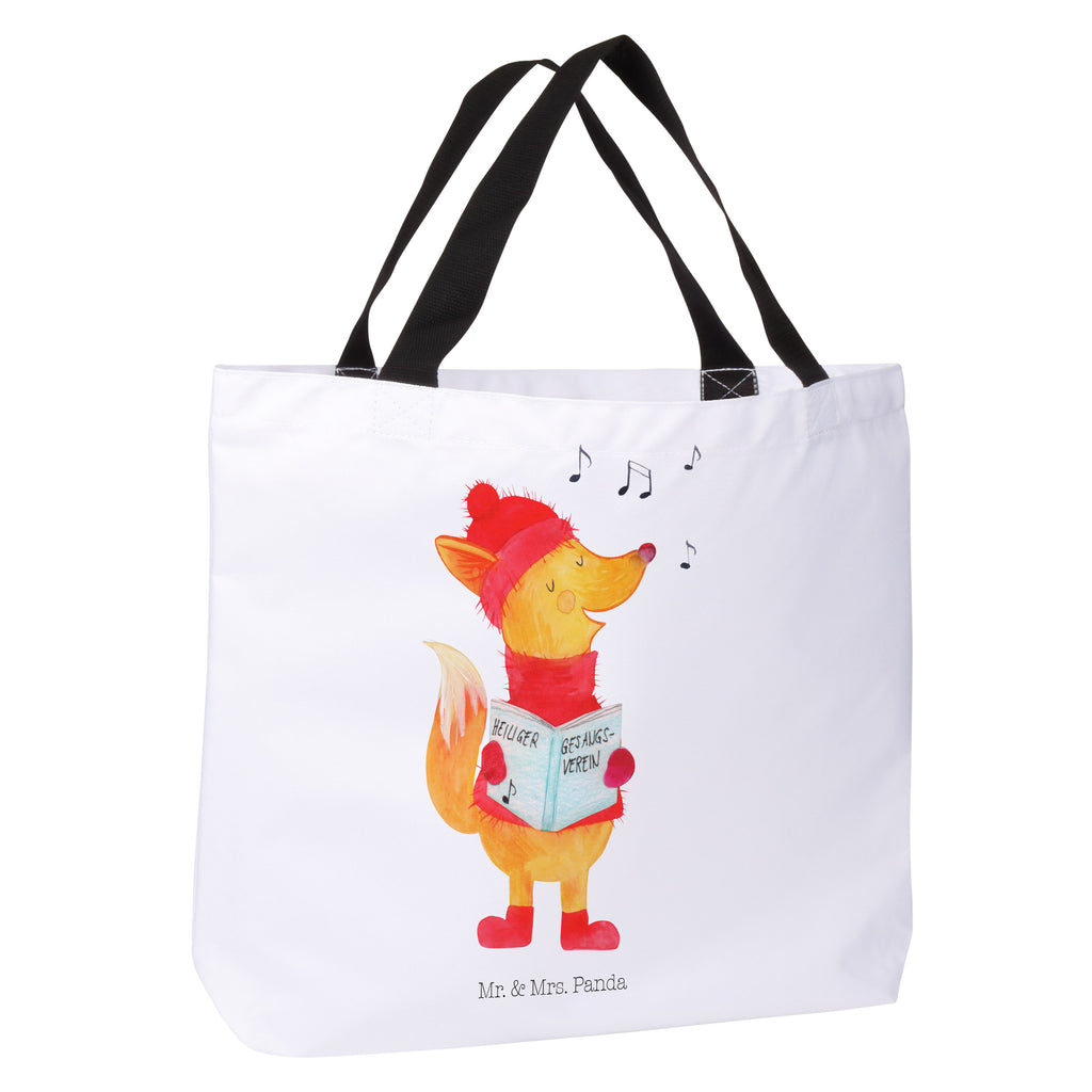 Shopper Fuchs Sänger Beutel, Einkaufstasche, Tasche, Strandtasche, Einkaufsbeutel, Shopper, Schultasche, Freizeittasche, Tragebeutel, Schulbeutel, Alltagstasche, Winter, Weihnachten, Weihnachtsdeko, Nikolaus, Advent, Heiligabend, Wintermotiv, Fuchs, Füchse, Sänger, Geschenk Sänger, Singen, Weihnachtslieder