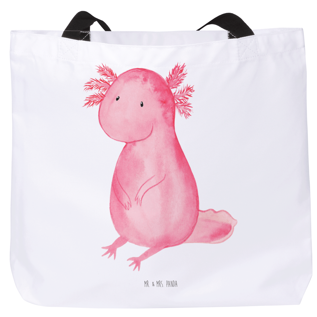 Shopper Axolotl Beutel, Einkaufstasche, Tasche, Strandtasche, Einkaufsbeutel, Shopper, Schultasche, Freizeittasche, Tragebeutel, Schulbeutel, Alltagstasche, Axolotl, Molch, Axolot, vergnügt, fröhlich, zufrieden, Lebensstil, Weisheit, Lebensweisheit, Liebe, Freundin