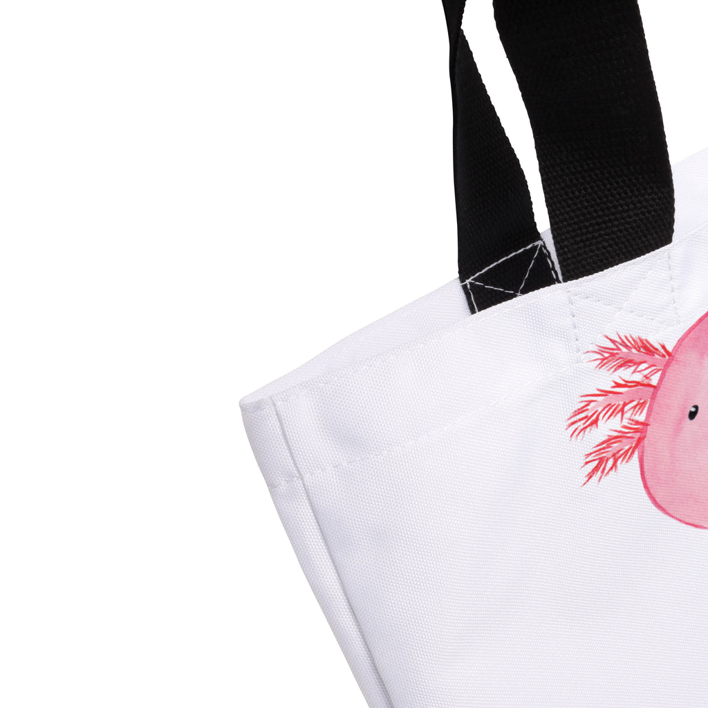 Shopper Axolotl Beutel, Einkaufstasche, Tasche, Strandtasche, Einkaufsbeutel, Shopper, Schultasche, Freizeittasche, Tragebeutel, Schulbeutel, Alltagstasche, Axolotl, Molch, Axolot, vergnügt, fröhlich, zufrieden, Lebensstil, Weisheit, Lebensweisheit, Liebe, Freundin
