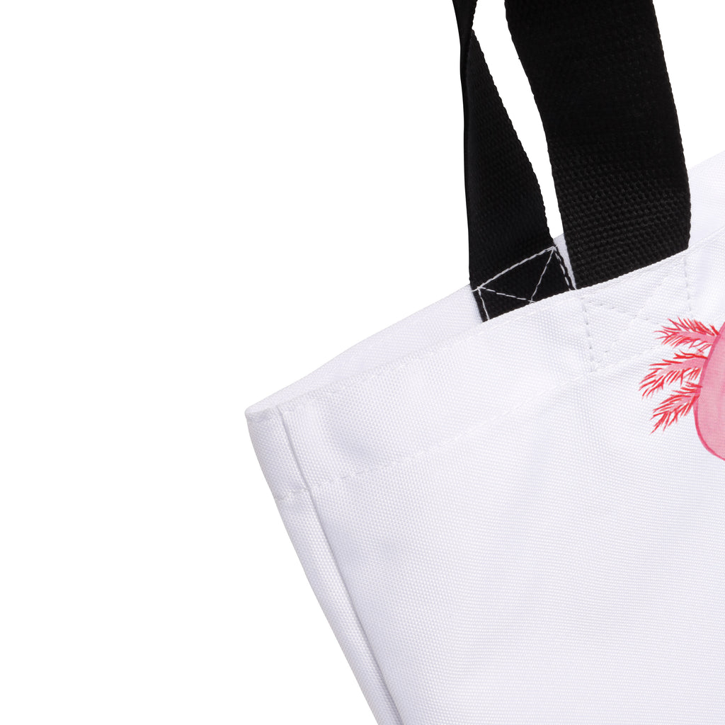 Shopper Axolotl Beutel, Einkaufstasche, Tasche, Strandtasche, Einkaufsbeutel, Shopper, Schultasche, Freizeittasche, Tragebeutel, Schulbeutel, Alltagstasche, Axolotl, Molch, Axolot, vergnügt, fröhlich, zufrieden, Lebensstil, Weisheit, Lebensweisheit, Liebe, Freundin