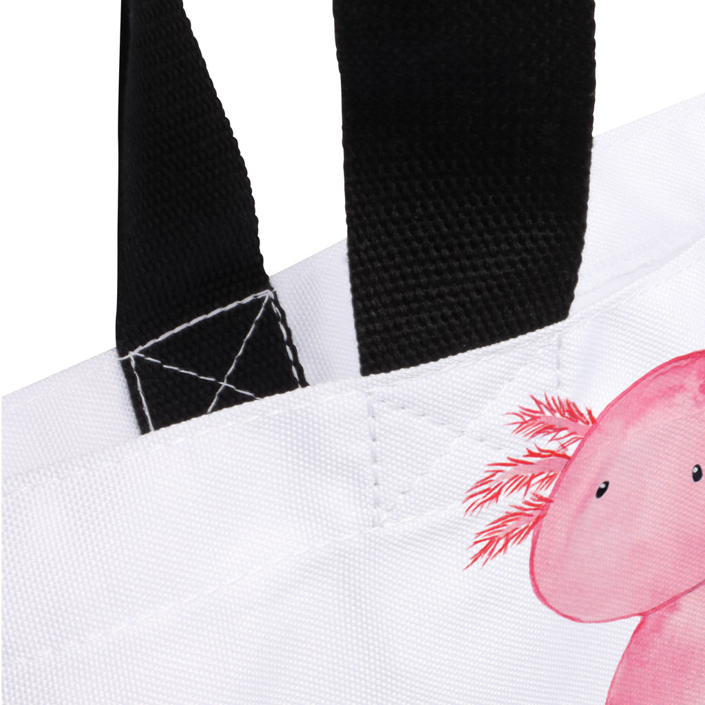 Shopper Axolotl Beutel, Einkaufstasche, Tasche, Strandtasche, Einkaufsbeutel, Shopper, Schultasche, Freizeittasche, Tragebeutel, Schulbeutel, Alltagstasche, Axolotl, Molch, Axolot, vergnügt, fröhlich, zufrieden, Lebensstil, Weisheit, Lebensweisheit, Liebe, Freundin
