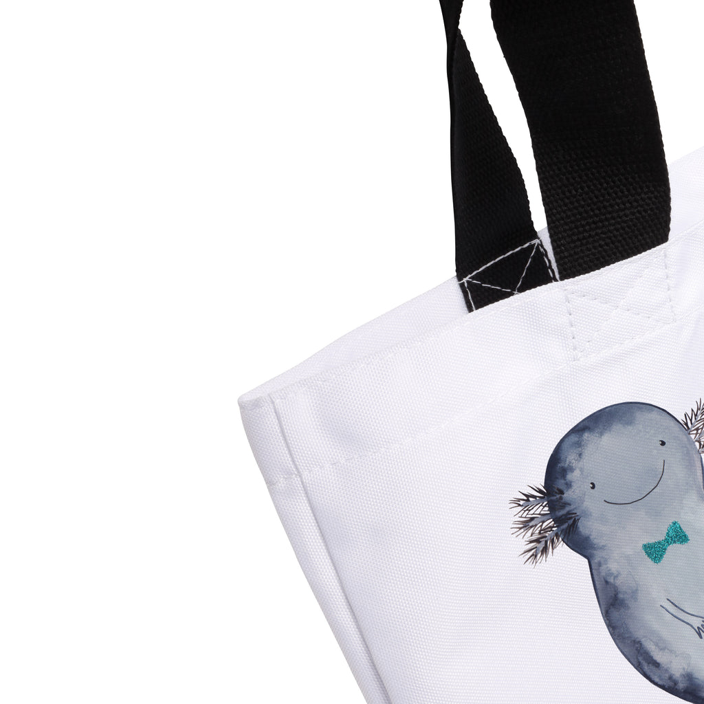 Shopper Axolotl Axel+Lotte Beutel, Einkaufstasche, Tasche, Strandtasche, Einkaufsbeutel, Shopper, Schultasche, Freizeittasche, Tragebeutel, Schulbeutel, Alltagstasche, Axolotl, Molch, Axolot, Schwanzlurch, Lurch, Lurche, Liebe, große Liebe, Liebesbeweis, Freund, Verlobter, Ehemann, Jahrestag, Valentinstag