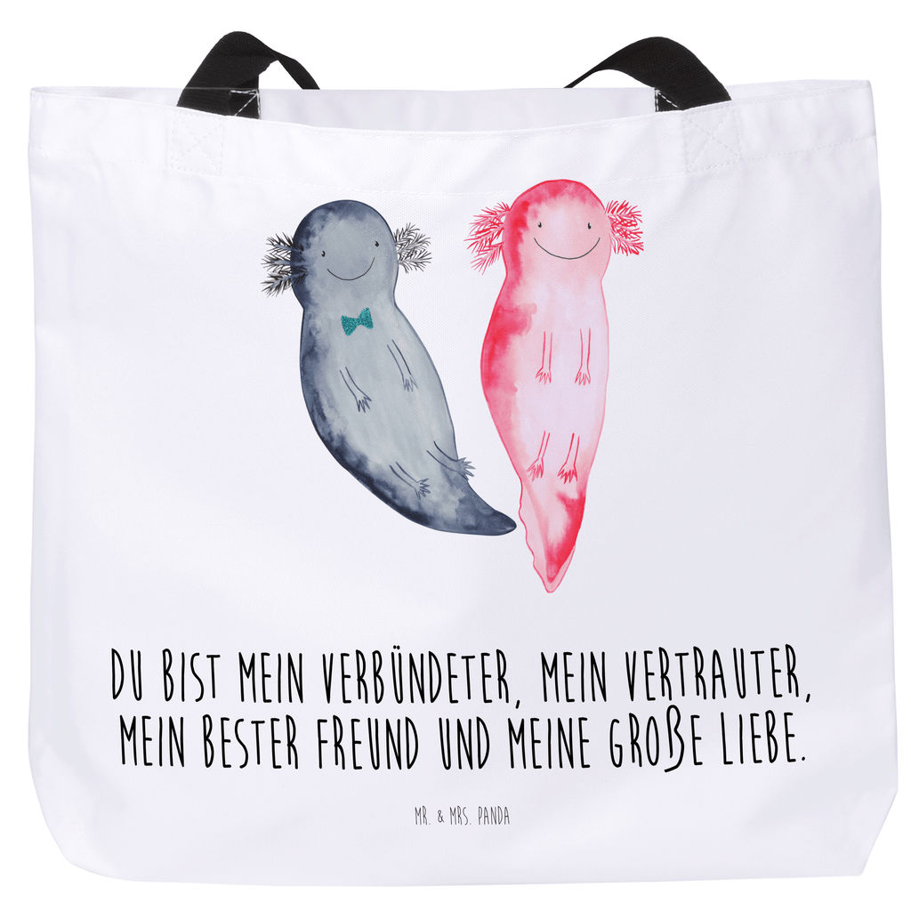 Shopper Axolotl Axel+Lotte Beutel, Einkaufstasche, Tasche, Strandtasche, Einkaufsbeutel, Shopper, Schultasche, Freizeittasche, Tragebeutel, Schulbeutel, Alltagstasche, Axolotl, Molch, Axolot, Schwanzlurch, Lurch, Lurche, Liebe, große Liebe, Liebesbeweis, Freund, Verlobter, Ehemann, Jahrestag, Valentinstag