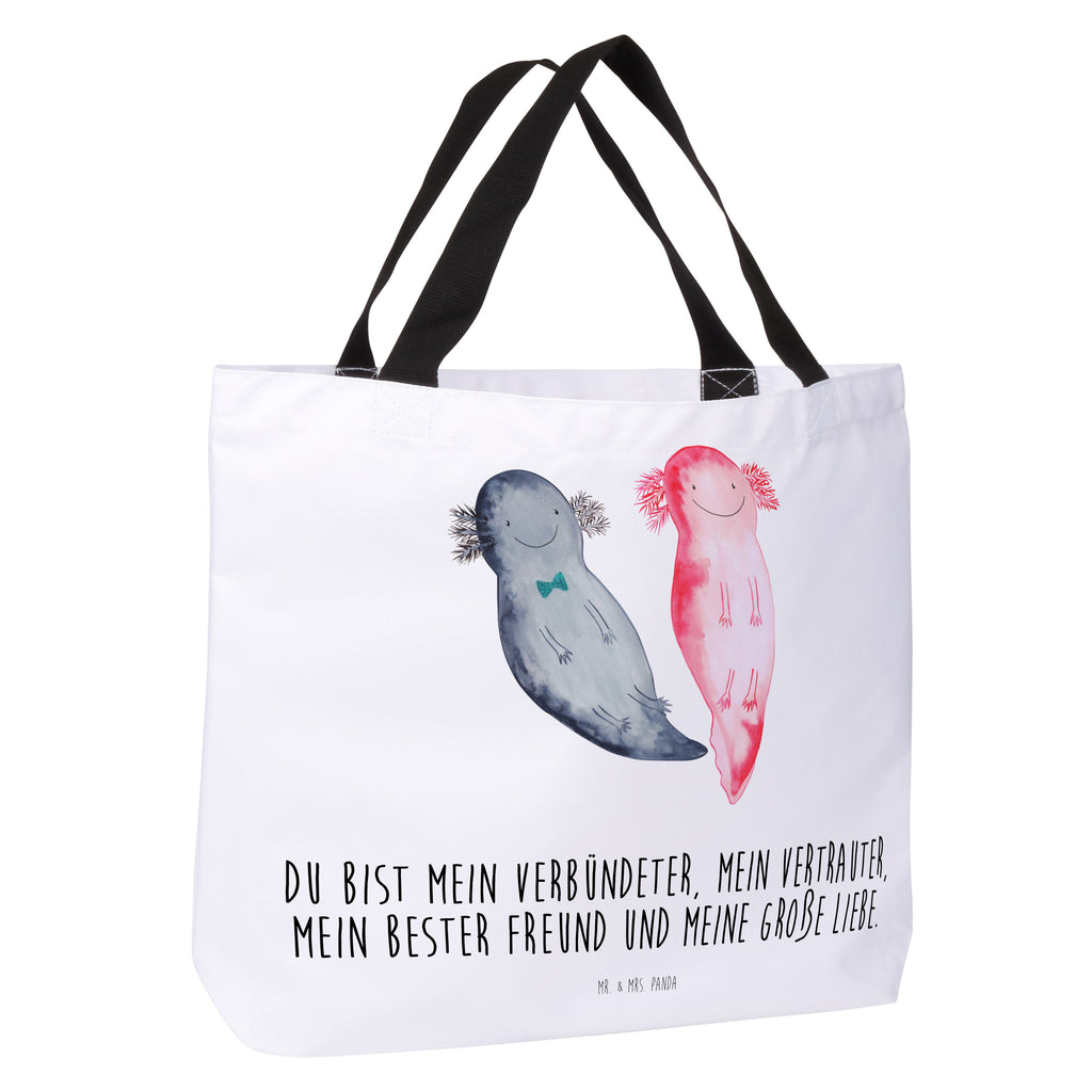 Shopper Axolotl Axel+Lotte Beutel, Einkaufstasche, Tasche, Strandtasche, Einkaufsbeutel, Shopper, Schultasche, Freizeittasche, Tragebeutel, Schulbeutel, Alltagstasche, Axolotl, Molch, Axolot, Schwanzlurch, Lurch, Lurche, Liebe, große Liebe, Liebesbeweis, Freund, Verlobter, Ehemann, Jahrestag, Valentinstag