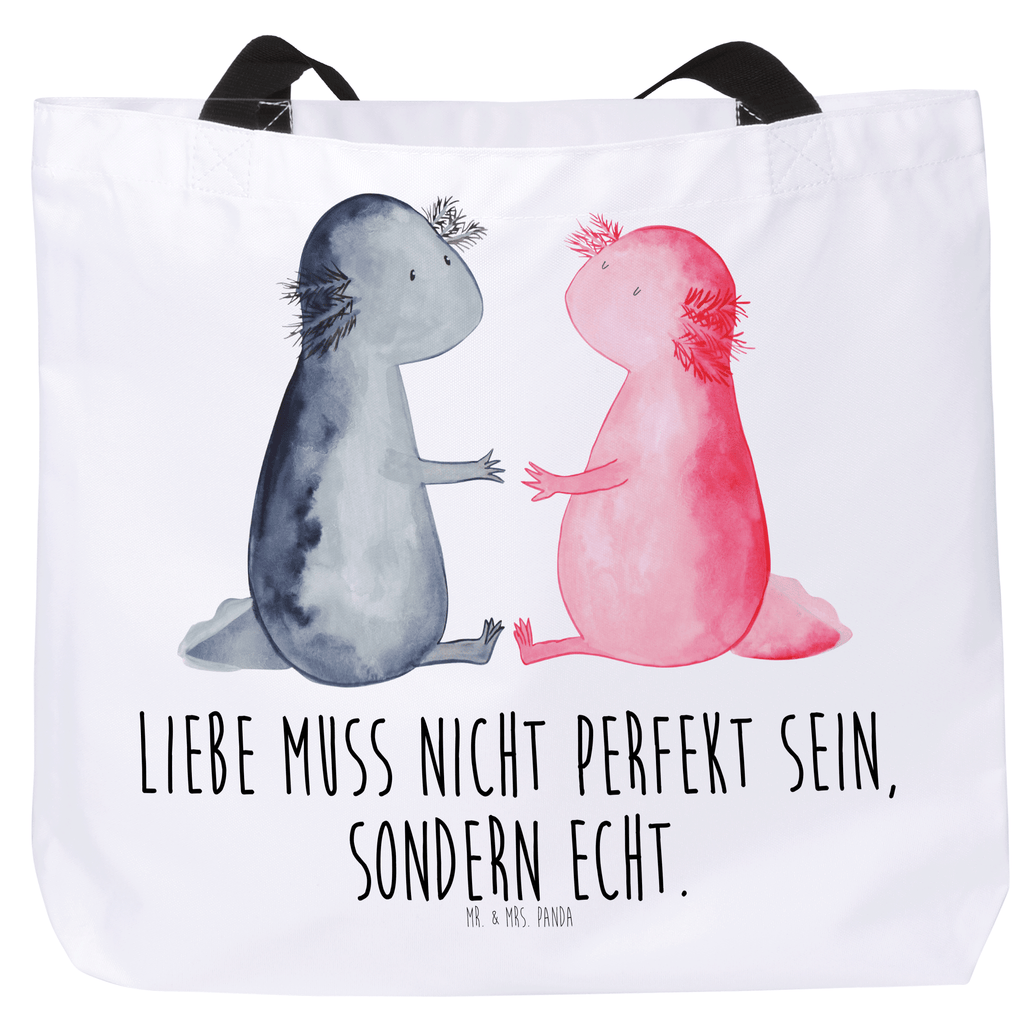 Shopper Axolotl Liebe Beutel, Einkaufstasche, Tasche, Strandtasche, Einkaufsbeutel, Shopper, Schultasche, Freizeittasche, Tragebeutel, Schulbeutel, Alltagstasche, Axolotl, Molch, Axolot, Schwanzlurch, Lurch, Lurche, Liebe, große Liebe, Liebesbeweis, Freund, Verlobter, Ehemann, Jahrestag, Valentinstag