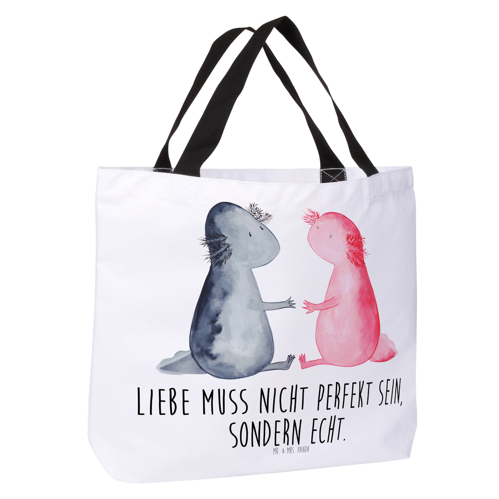 Shopper Axolotl Liebe Beutel, Einkaufstasche, Tasche, Strandtasche, Einkaufsbeutel, Shopper, Schultasche, Freizeittasche, Tragebeutel, Schulbeutel, Alltagstasche, Axolotl, Molch, Axolot, Schwanzlurch, Lurch, Lurche, Liebe, große Liebe, Liebesbeweis, Freund, Verlobter, Ehemann, Jahrestag, Valentinstag