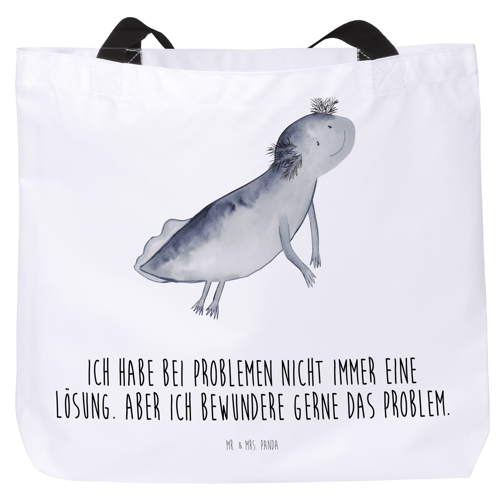 Shopper Axolotl schwimmt Beutel, Einkaufstasche, Tasche, Strandtasche, Einkaufsbeutel, Shopper, Schultasche, Freizeittasche, Tragebeutel, Schulbeutel, Alltagstasche, Axolotl, Molch, Axolot, Schwanzlurch, Lurch, Lurche, Problem, Probleme, Lösungen, Motivation