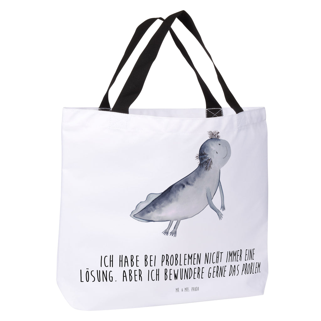 Shopper Axolotl schwimmt Beutel, Einkaufstasche, Tasche, Strandtasche, Einkaufsbeutel, Shopper, Schultasche, Freizeittasche, Tragebeutel, Schulbeutel, Alltagstasche, Axolotl, Molch, Axolot, Schwanzlurch, Lurch, Lurche, Problem, Probleme, Lösungen, Motivation