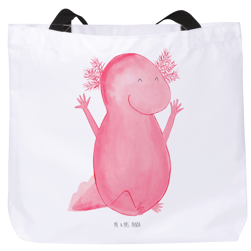 Shopper Axolotl Hurra Beutel, Einkaufstasche, Tasche, Strandtasche, Einkaufsbeutel, Shopper, Schultasche, Freizeittasche, Tragebeutel, Schulbeutel, Alltagstasche, Axolotl, Molch, Axolot, Schwanzlurch, Lurch, Lurche, fröhlich, Spaß, Freude, Motivation, Zufriedenheit
