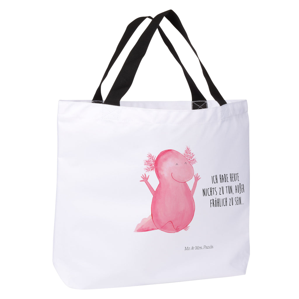 Shopper Axolotl Hurra Beutel, Einkaufstasche, Tasche, Strandtasche, Einkaufsbeutel, Shopper, Schultasche, Freizeittasche, Tragebeutel, Schulbeutel, Alltagstasche, Axolotl, Molch, Axolot, Schwanzlurch, Lurch, Lurche, fröhlich, Spaß, Freude, Motivation, Zufriedenheit