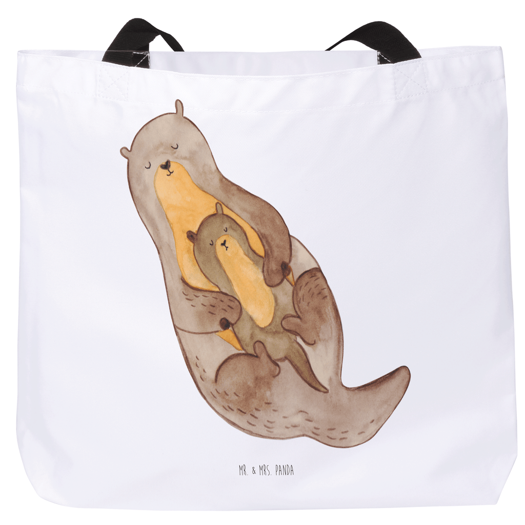 Shopper Otter mit Kind Beutel, Einkaufstasche, Tasche, Strandtasche, Einkaufsbeutel, Shopper, Schultasche, Freizeittasche, Tragebeutel, Schulbeutel, Alltagstasche, Otter, Fischotter, Seeotter, Otter Seeotter See Otter