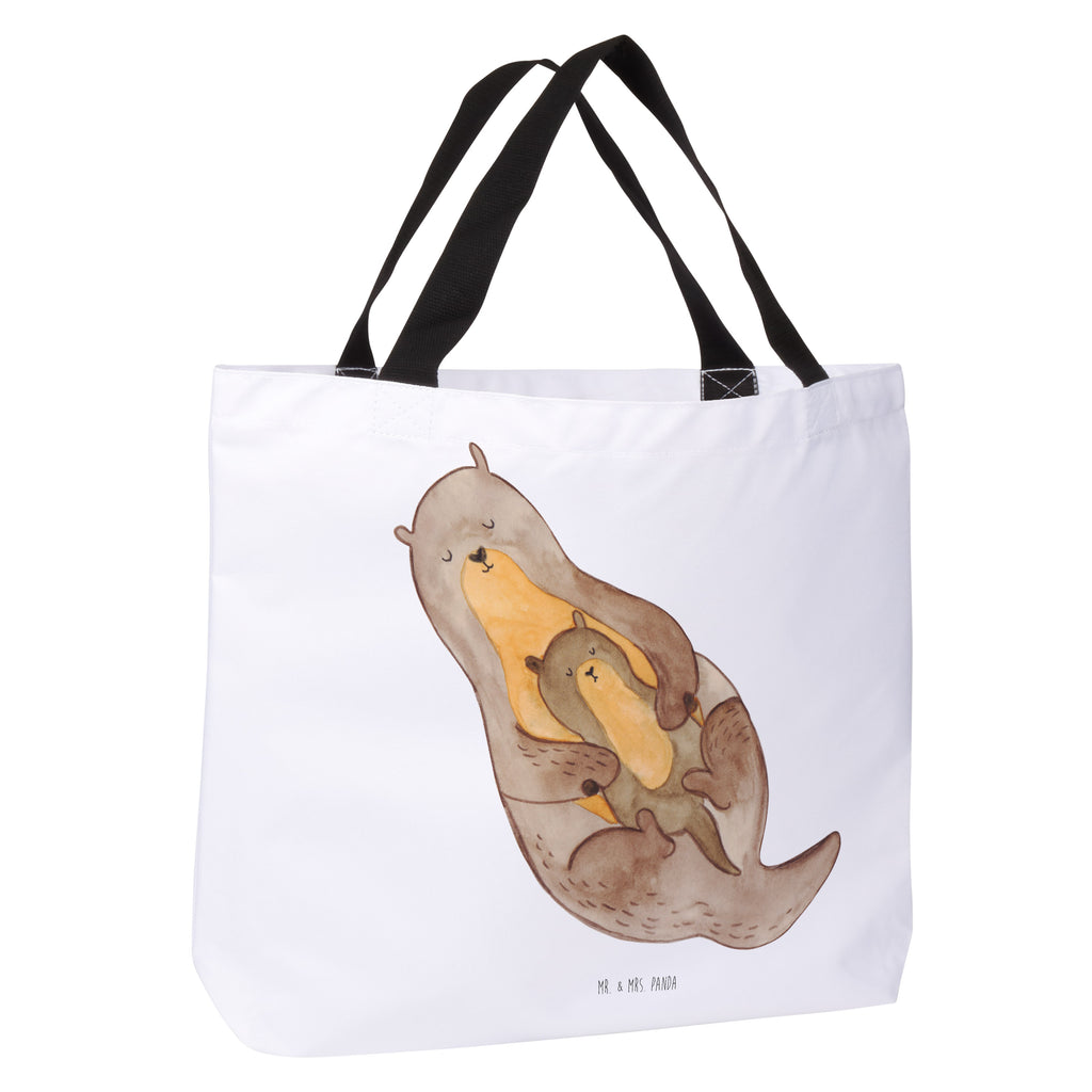 Shopper Otter mit Kind Beutel, Einkaufstasche, Tasche, Strandtasche, Einkaufsbeutel, Shopper, Schultasche, Freizeittasche, Tragebeutel, Schulbeutel, Alltagstasche, Otter, Fischotter, Seeotter, Otter Seeotter See Otter