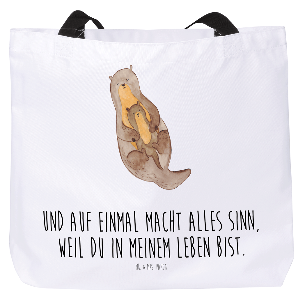 Shopper Otter mit Kind Beutel, Einkaufstasche, Tasche, Strandtasche, Einkaufsbeutel, Shopper, Schultasche, Freizeittasche, Tragebeutel, Schulbeutel, Alltagstasche, Otter, Fischotter, Seeotter, Otter Seeotter See Otter