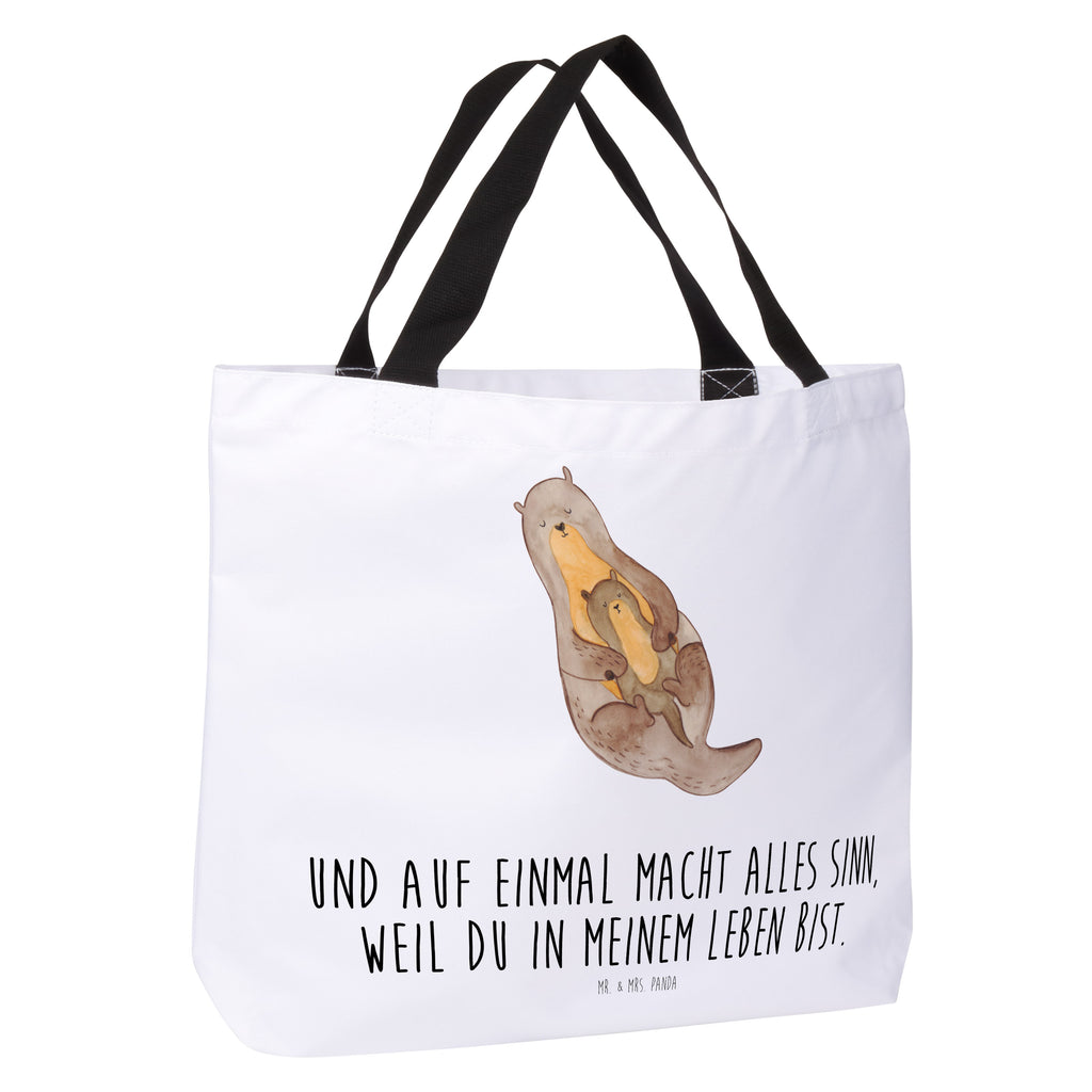 Shopper Otter mit Kind Beutel, Einkaufstasche, Tasche, Strandtasche, Einkaufsbeutel, Shopper, Schultasche, Freizeittasche, Tragebeutel, Schulbeutel, Alltagstasche, Otter, Fischotter, Seeotter, Otter Seeotter See Otter