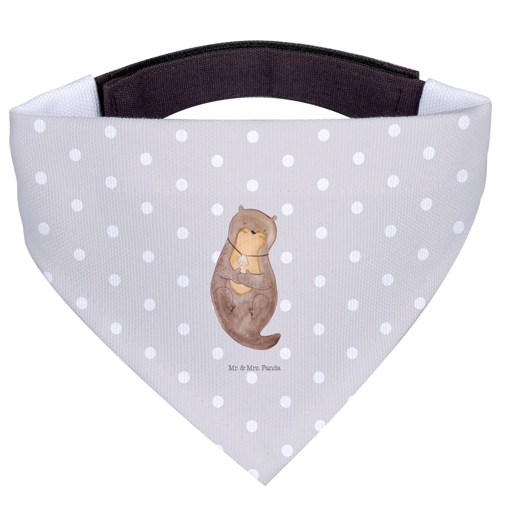 Hundehalstuch S Otter mit Muschelmedaillon Hundehalstuch, Halstuch, Hunde, Tuch, klein, kleine Hunde, Otter, Fischotter, Seeotter, Otterliebe, grübeln, träumen, Motivation, Tagträumen, Büro