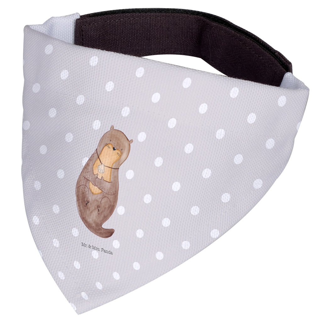 Hundehalstuch S Otter mit Muschelmedaillon Hundehalstuch, Halstuch, Hunde, Tuch, klein, kleine Hunde, Otter, Fischotter, Seeotter, Otterliebe, grübeln, träumen, Motivation, Tagträumen, Büro