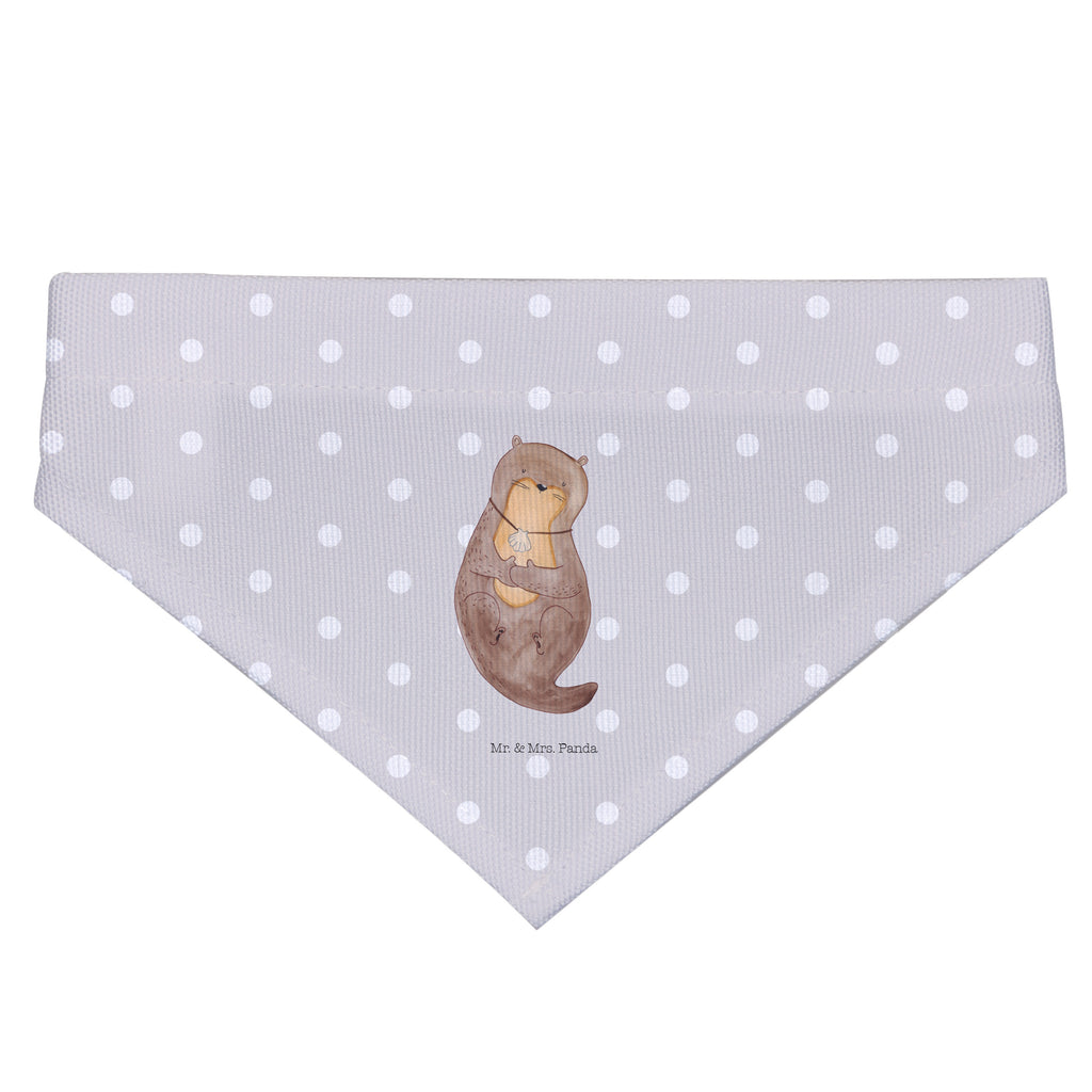 Hundehalstuch S Otter mit Muschelmedaillon Hundehalstuch, Halstuch, Hunde, Tuch, klein, kleine Hunde, Otter, Fischotter, Seeotter, Otterliebe, grübeln, träumen, Motivation, Tagträumen, Büro