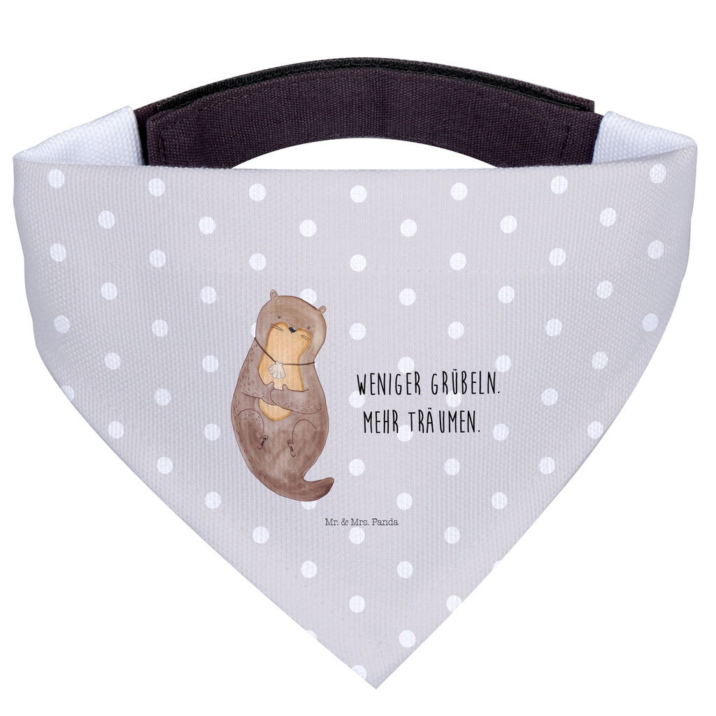 Hundehalstuch S Otter mit Muschelmedaillon Hundehalstuch, Halstuch, Hunde, Tuch, klein, kleine Hunde, Otter, Fischotter, Seeotter, Otterliebe, grübeln, träumen, Motivation, Tagträumen, Büro