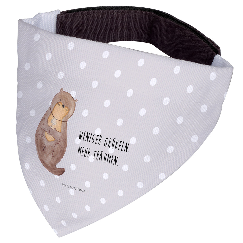 Hundehalstuch S Otter mit Muschelmedaillon Hundehalstuch, Halstuch, Hunde, Tuch, klein, kleine Hunde, Otter, Fischotter, Seeotter, Otterliebe, grübeln, träumen, Motivation, Tagträumen, Büro