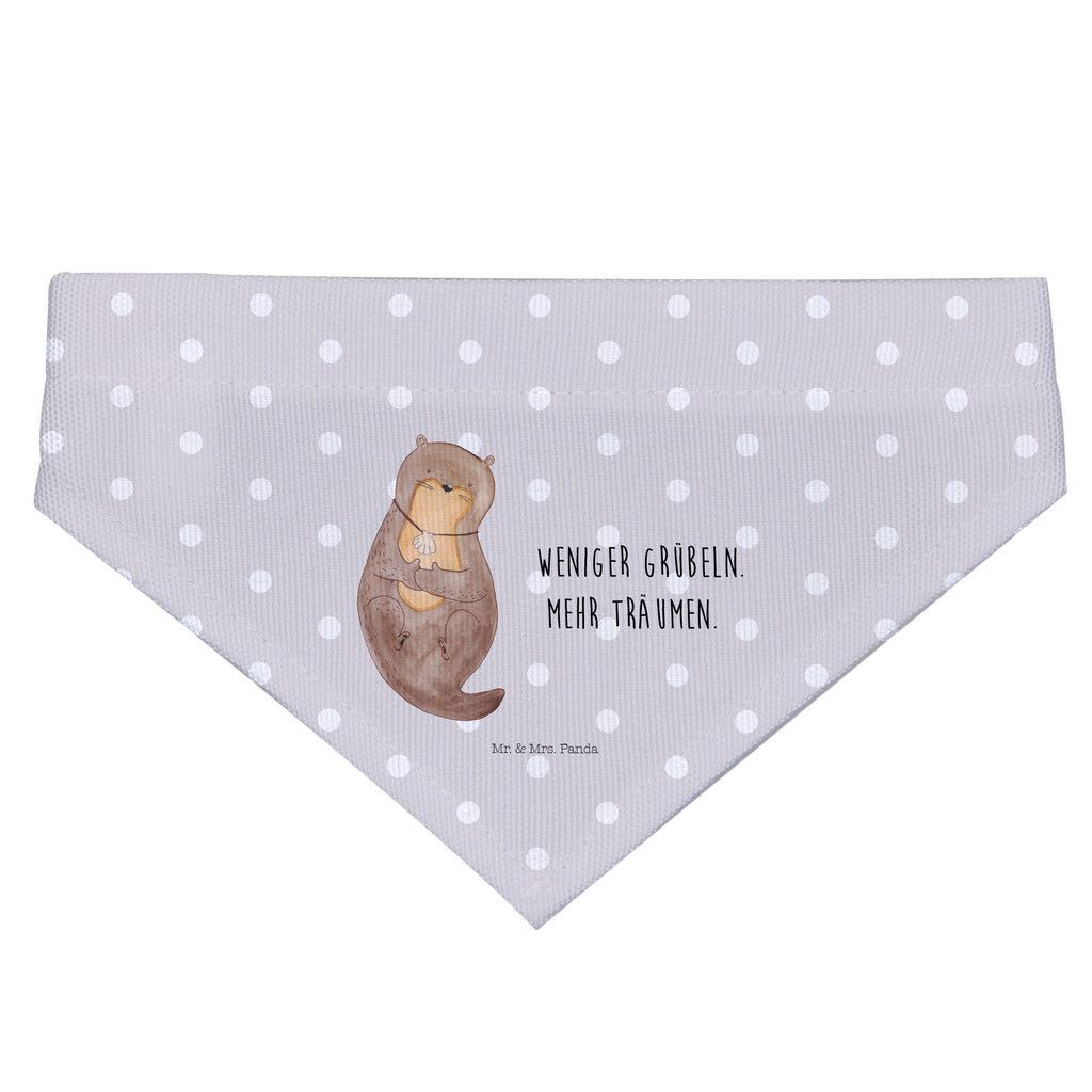 Hundehalstuch S Otter mit Muschelmedaillon Hundehalstuch, Halstuch, Hunde, Tuch, klein, kleine Hunde, Otter, Fischotter, Seeotter, Otterliebe, grübeln, träumen, Motivation, Tagträumen, Büro