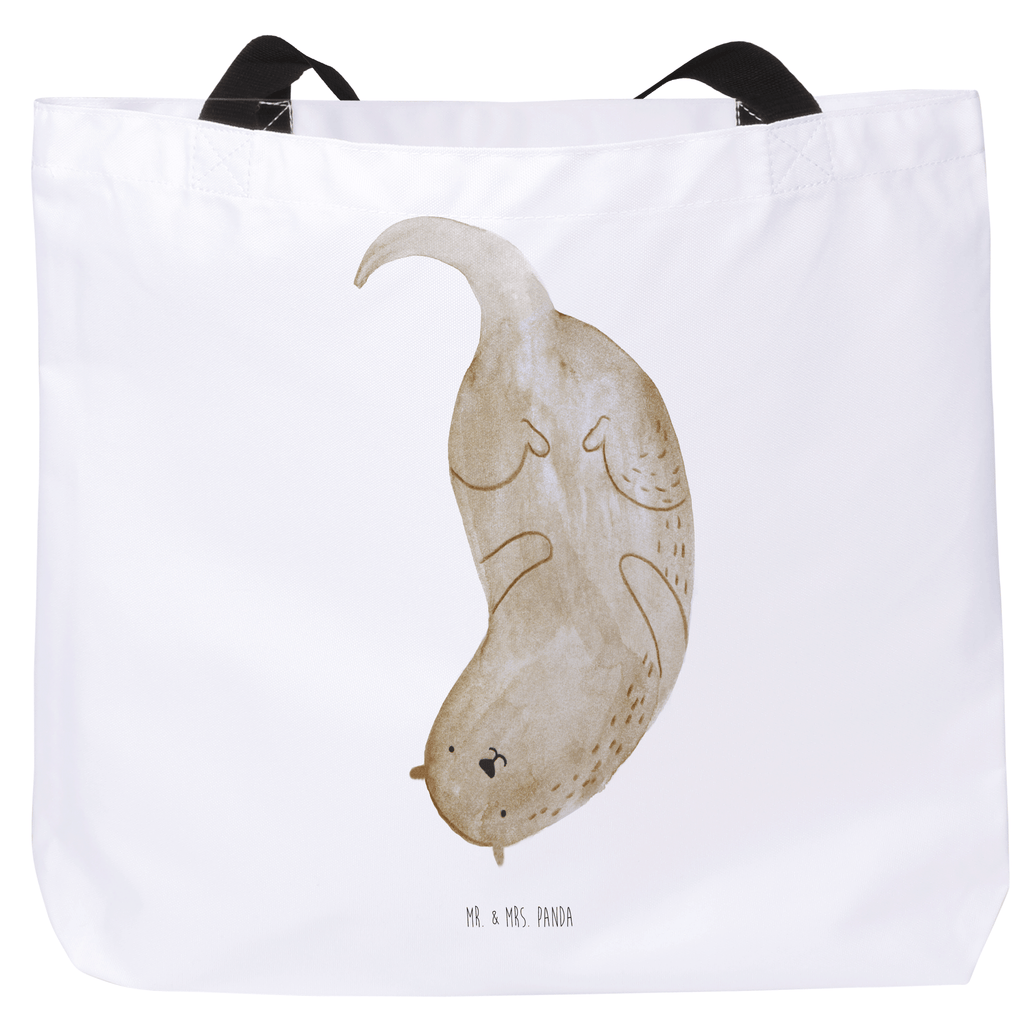 Shopper Otter kopfüber Beutel, Einkaufstasche, Tasche, Strandtasche, Einkaufsbeutel, Shopper, Schultasche, Freizeittasche, Tragebeutel, Schulbeutel, Alltagstasche, Otter, Fischotter, Seeotter, Otter Seeotter See Otter