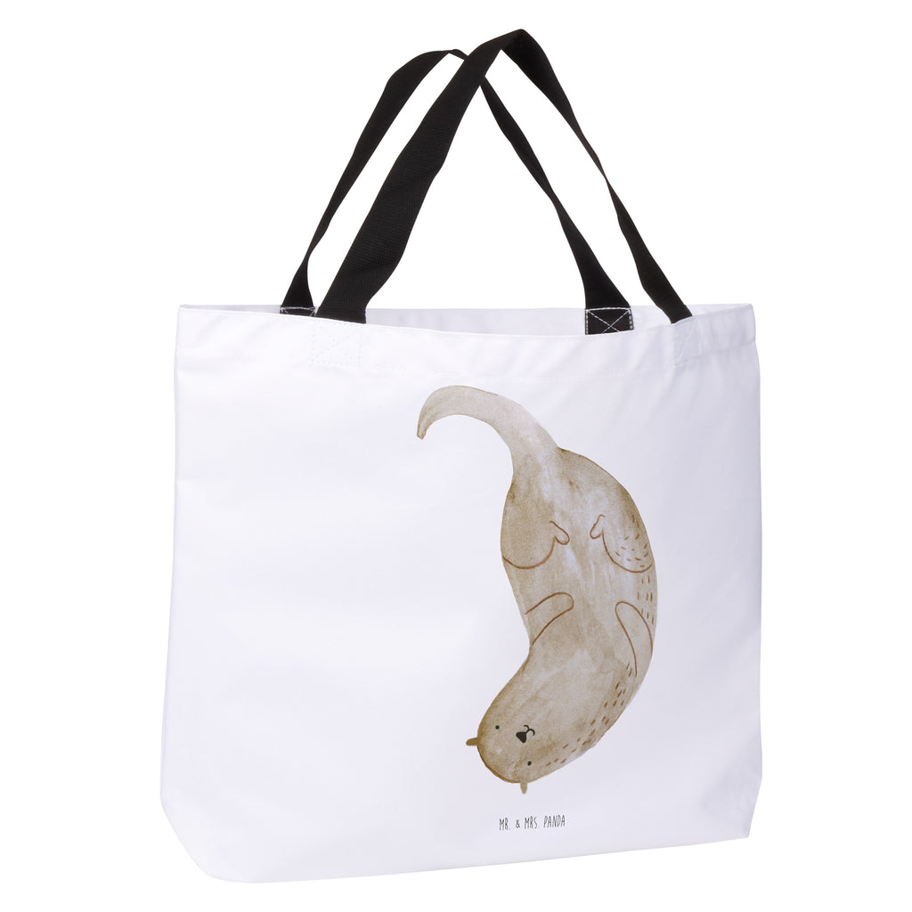 Shopper Otter kopfüber Beutel, Einkaufstasche, Tasche, Strandtasche, Einkaufsbeutel, Shopper, Schultasche, Freizeittasche, Tragebeutel, Schulbeutel, Alltagstasche, Otter, Fischotter, Seeotter, Otter Seeotter See Otter