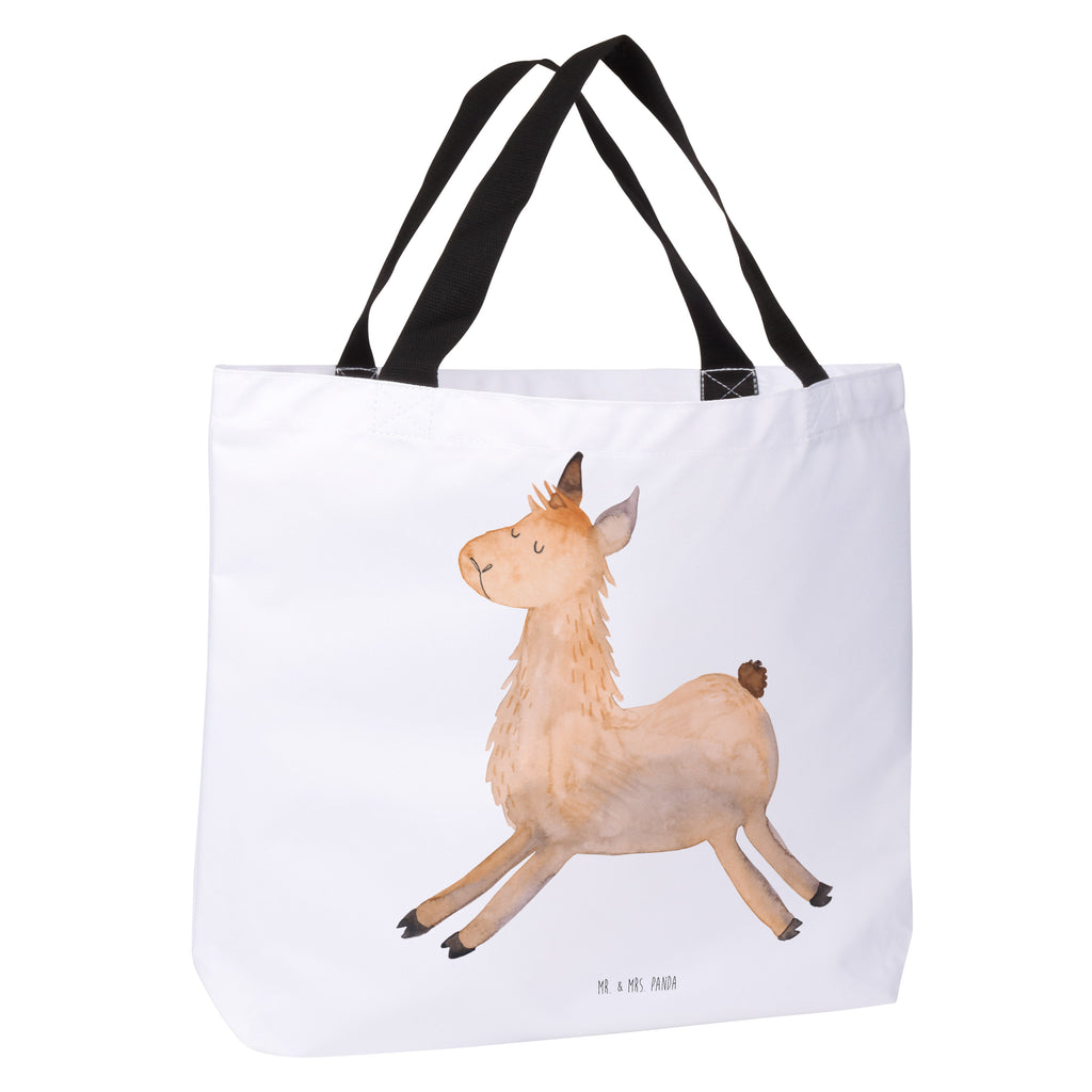 Shopper Lama springend Beutel, Einkaufstasche, Tasche, Strandtasche, Einkaufsbeutel, Shopper, Schultasche, Freizeittasche, Tragebeutel, Schulbeutel, Alltagstasche, Lama, Alpaka, Lamas, Lieblingstag, Happy day, fröhlich, Glück, Freundin, Liebeskummer, Neustart, guten Morgen, Start, Prüfung, Abitur