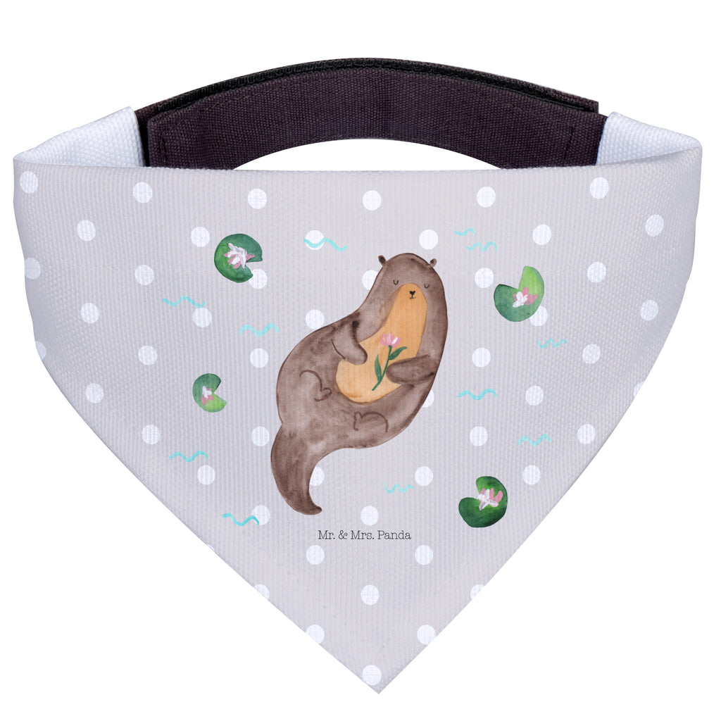 Hundehalstuch L Otter mit Seerose Hundehalstuch, Halstuch, Hunde, Tuch, groß, große Hunde, Otter, Fischotter, Seeotter, Otter Seeotter See Otter