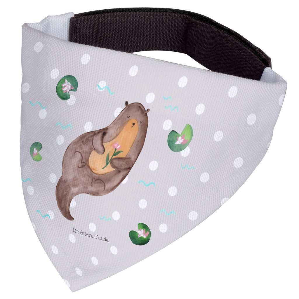 Hundehalstuch L Otter mit Seerose Hundehalstuch, Halstuch, Hunde, Tuch, groß, große Hunde, Otter, Fischotter, Seeotter, Otter Seeotter See Otter