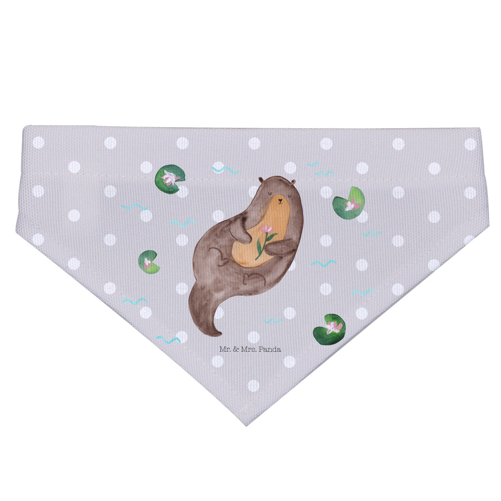 Hundehalstuch L Otter mit Seerose Hundehalstuch, Halstuch, Hunde, Tuch, groß, große Hunde, Otter, Fischotter, Seeotter, Otter Seeotter See Otter