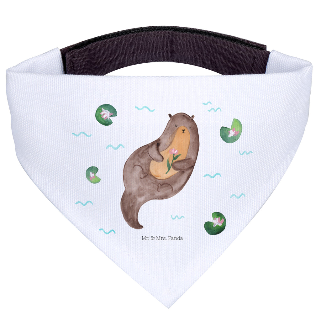 Hundehalstuch L Otter mit Seerose Hundehalstuch, Halstuch, Hunde, Tuch, groß, große Hunde, Otter, Fischotter, Seeotter, Otter Seeotter See Otter