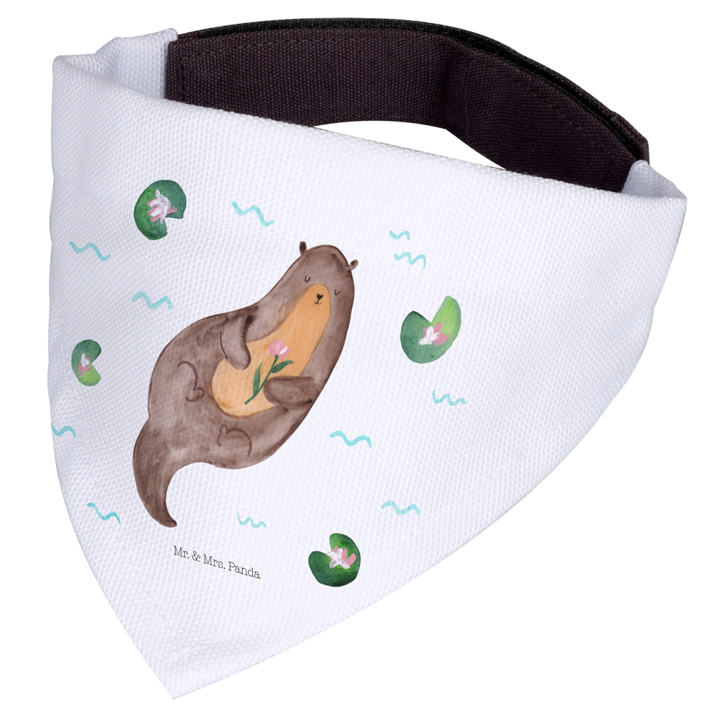 Hundehalstuch L Otter mit Seerose Hundehalstuch, Halstuch, Hunde, Tuch, groß, große Hunde, Otter, Fischotter, Seeotter, Otter Seeotter See Otter