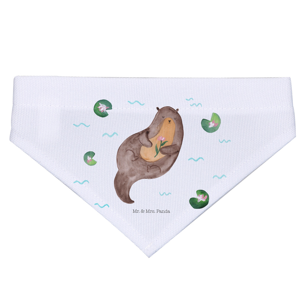 Hundehalstuch L Otter mit Seerose Hundehalstuch, Halstuch, Hunde, Tuch, groß, große Hunde, Otter, Fischotter, Seeotter, Otter Seeotter See Otter